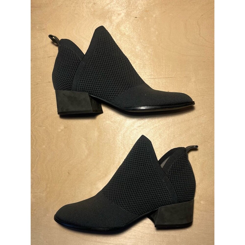 Eileen Fisher Clever Knit Bootie Stretch gray black charcoal basic